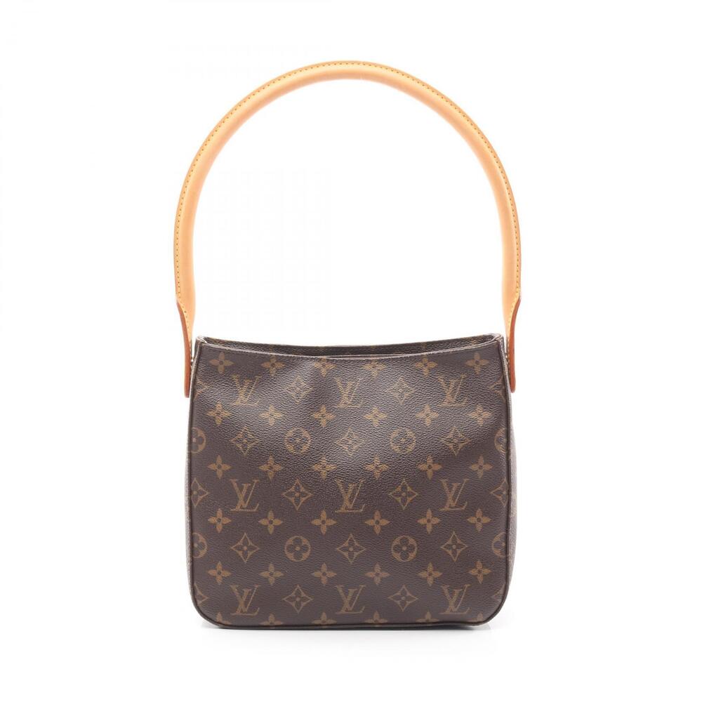 Louis Vuitton Looping Monogram Shoulder Bag Canvas Leather Brown